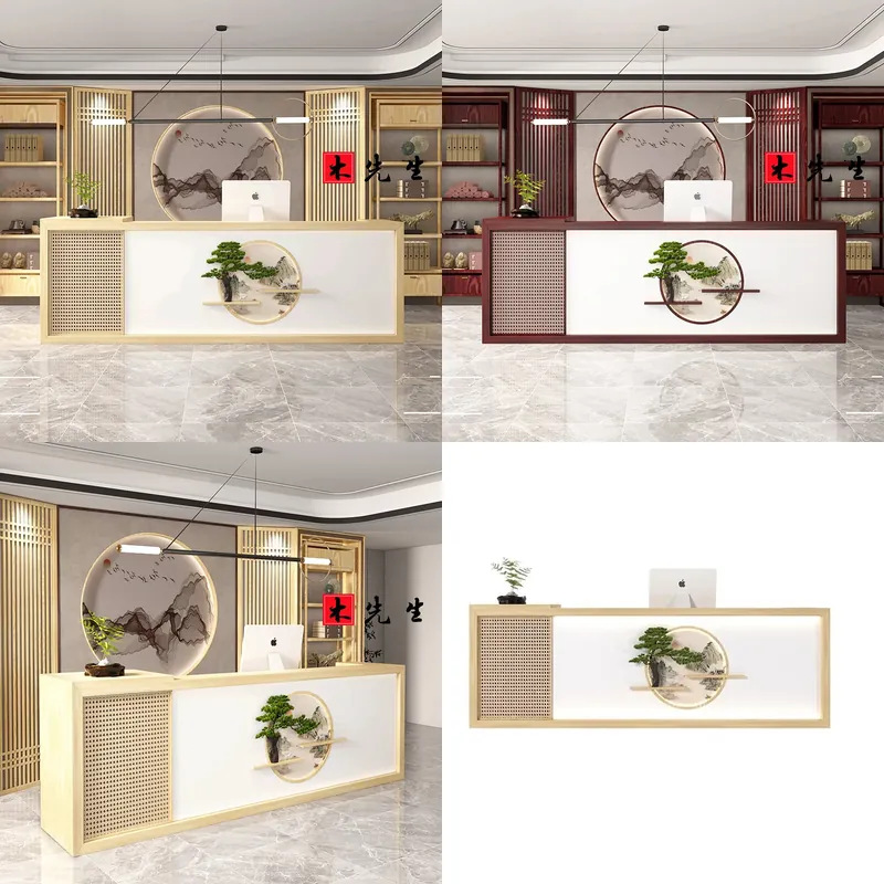 Spa And Wellness Hotel - Masif Ahşap Resepsiyon Bankosu Yeni Çin