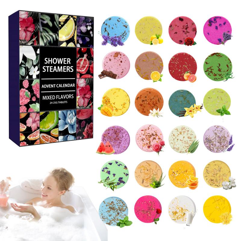 Shower Steamer Tablet - 24 adet Duş Vapurları Advent Takvimi